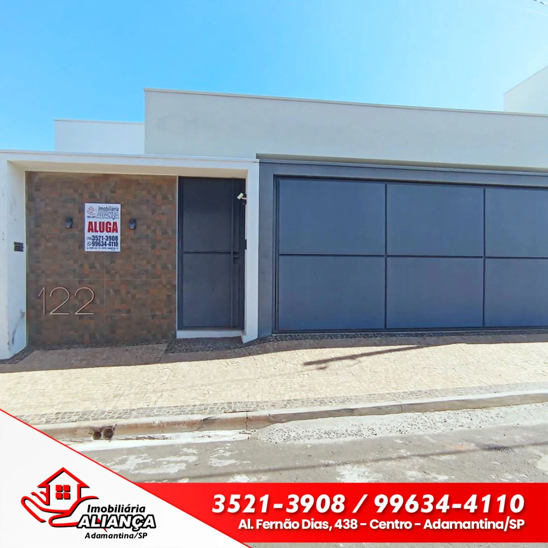Casa com 2 quartos e 1 suíte para alugar em Adamantina