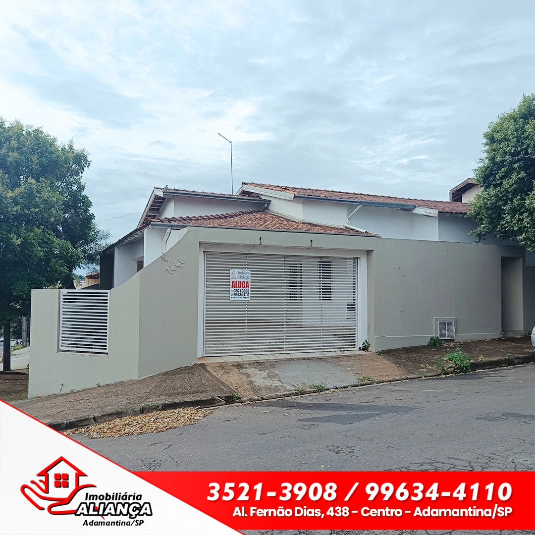 Casa com 2 quartos e 1 suíte para alugar em Adamantina