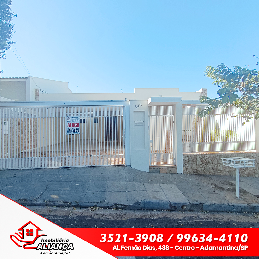 Casa com 2 quartos e 1 suíte para alugar em Adamantina